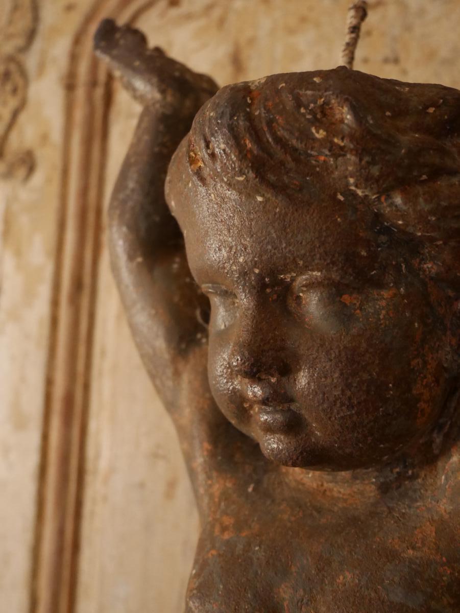 Putto Cast Iron 19th-photo-1