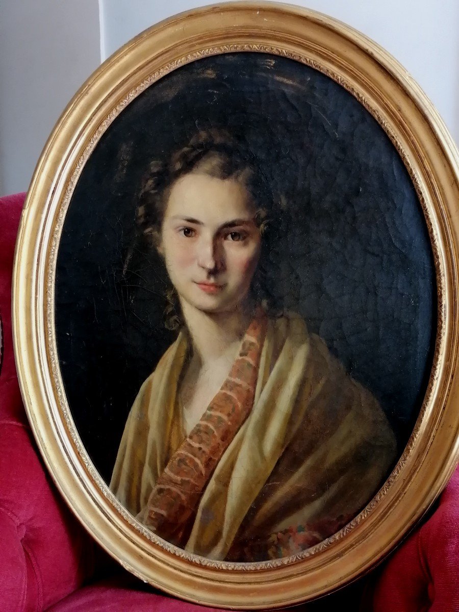 Portrait De Jeune Femme Début 19 ème