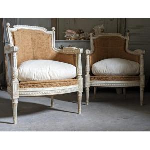 Pair Of Bergeres Louis XVI Style