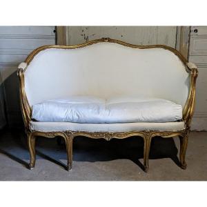 Banquette Louis XV Fin 19 ème