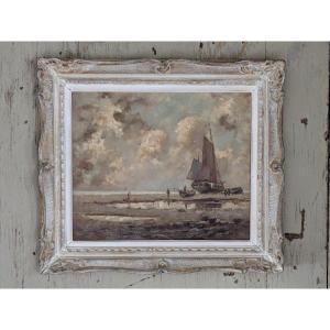 Tableau marine début 20 ème, HST signée Albert Hirtz
