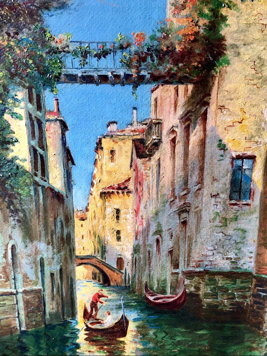 Tableau Toile Grand Canal Venise - Gondoles - Impression D'art Murale - Neuf
