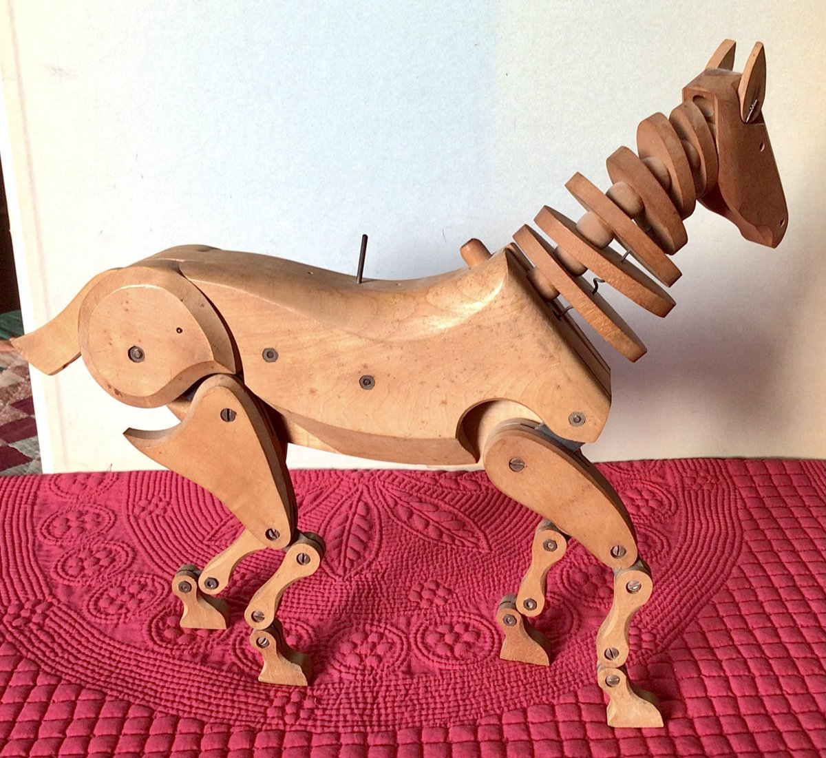 Sculpture de Cheval en bois articulé - Thaïlande