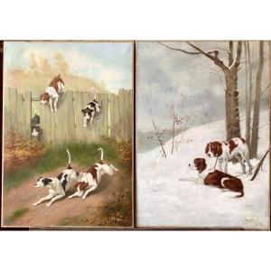 Hunting Dogs By émile Godchaux