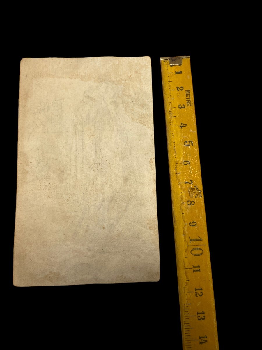 17th Century Drawing (black Ink On Paper) With A Special Scene-photo-1