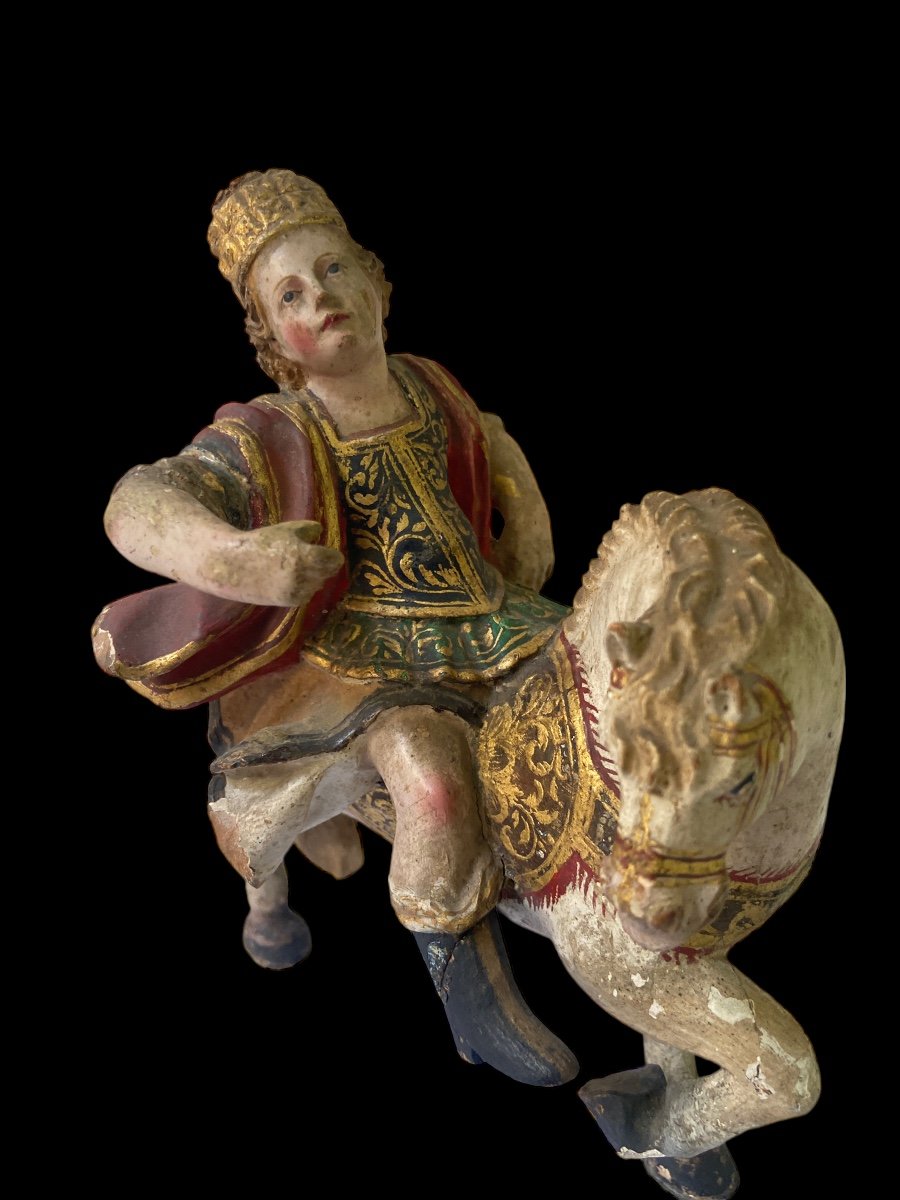 Petite Sculpture Polychrome En Bois - XVII/XVIII - Hispano/flamenco - St. Longin-photo-2