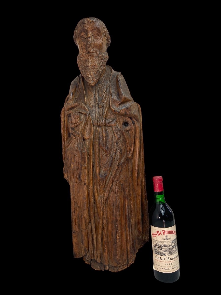 Large 'saint' In Carved Oak – Flemish – 16th Century -photo-1