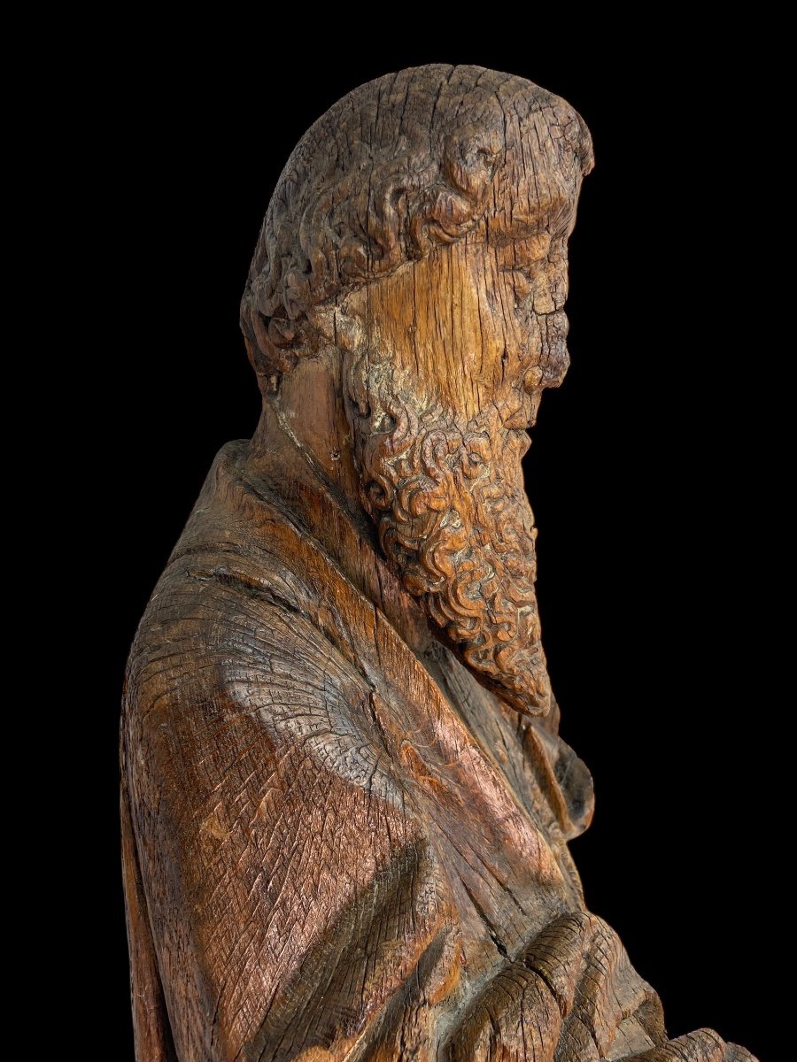 Large 'saint' In Carved Oak – Flemish – 16th Century 