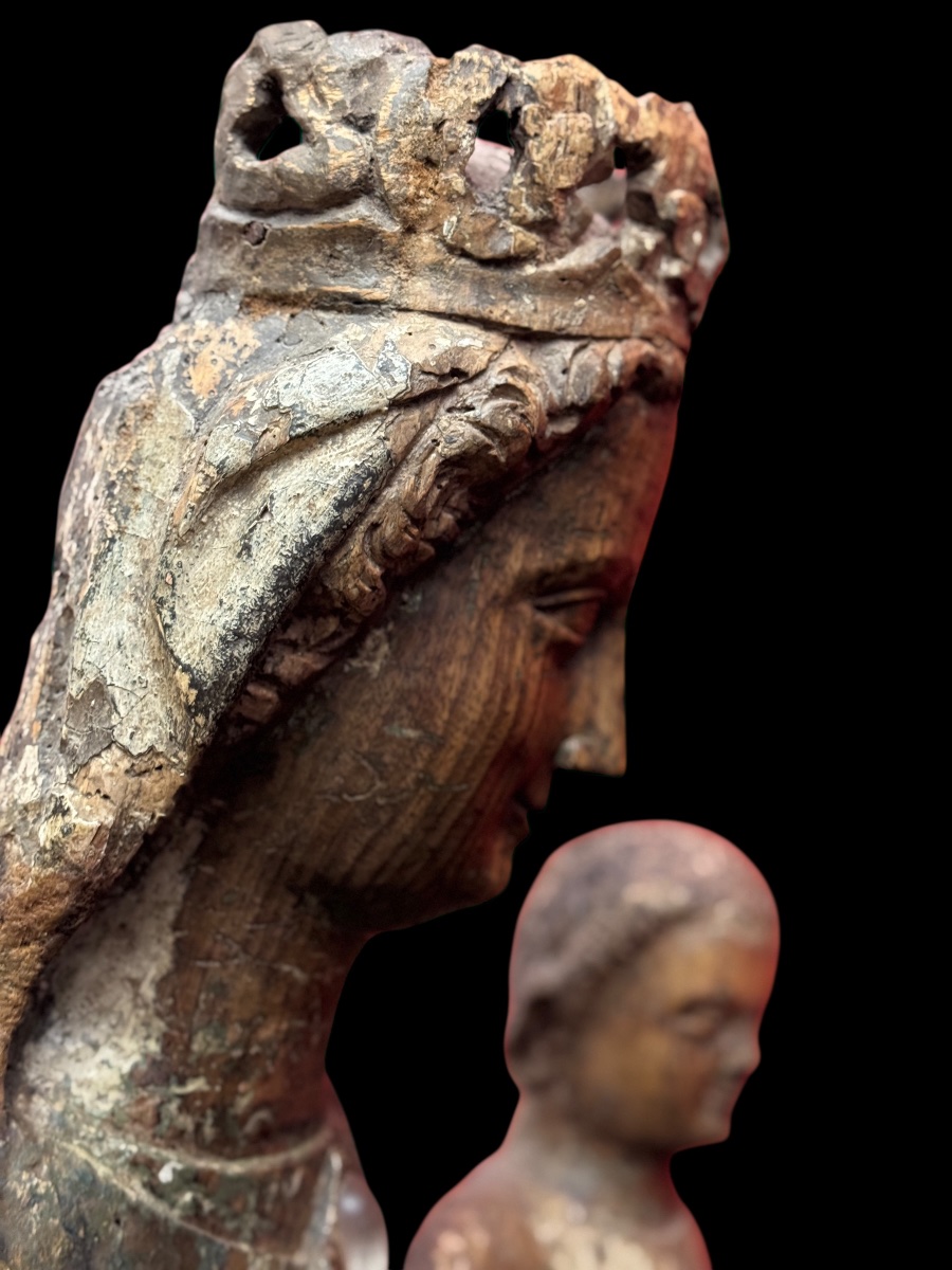 Madone couronnée avec l'Enfant - île de France ca. 1340/1360-photo-2