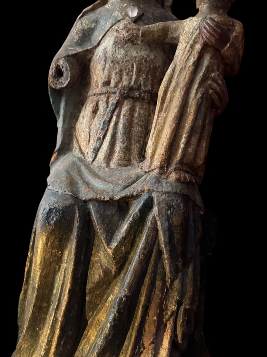 Madone couronnée avec l'Enfant - île de France ca. 1340/1360-photo-2