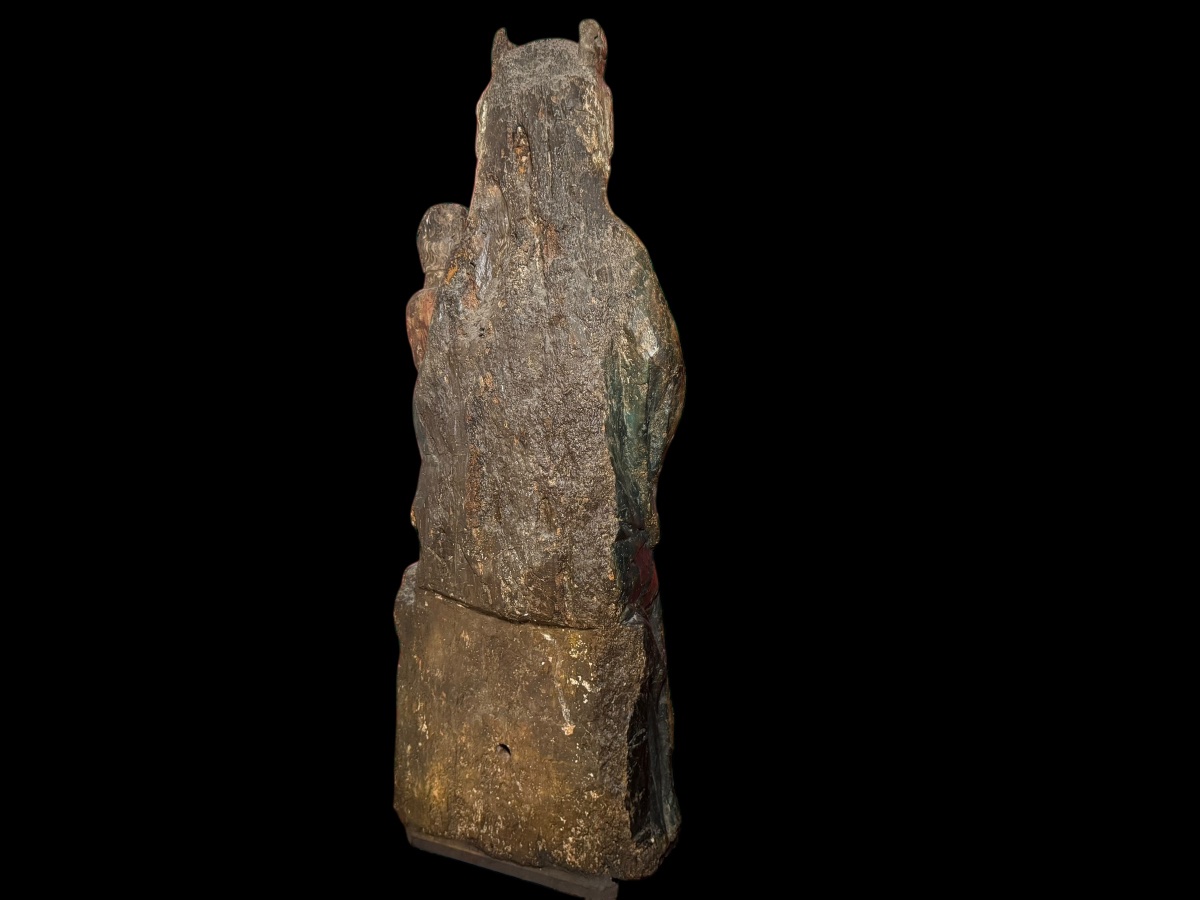 Madone couronnée avec l'Enfant - île de France ca. 1340/1360-photo-3