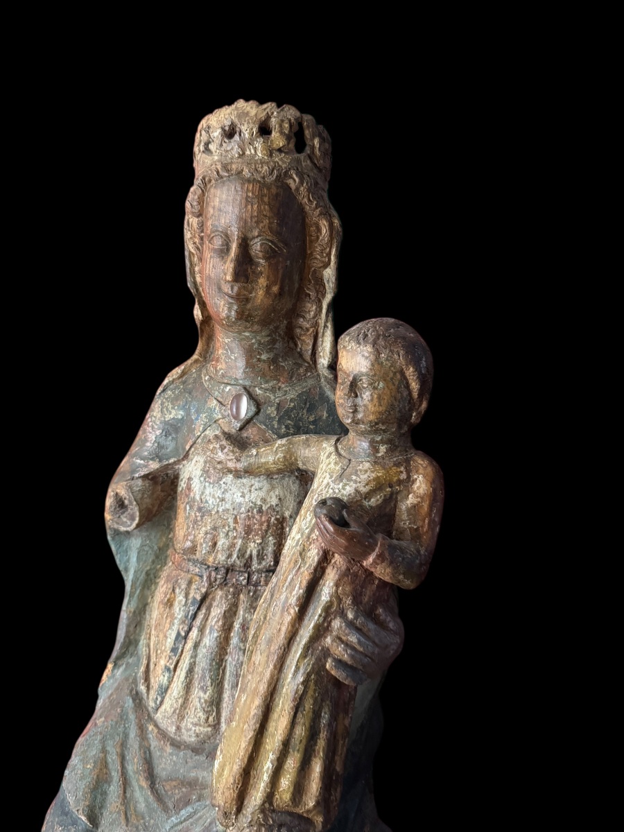 Madone couronnée avec l'Enfant - île de France ca. 1340/1360-photo-5