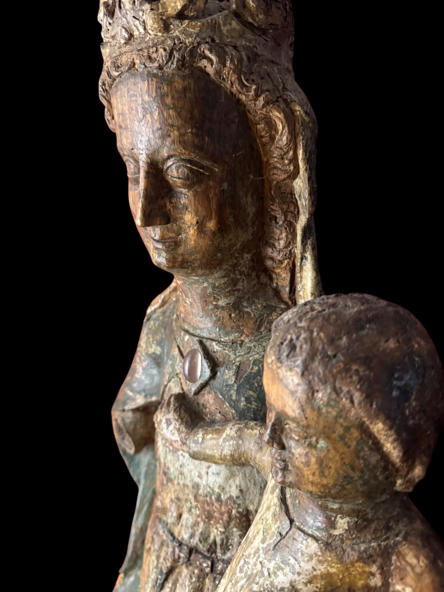 Madone couronnée avec l'Enfant - île de France ca. 1340/1360-photo-6