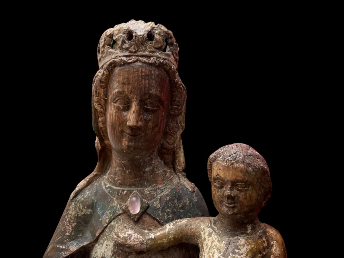 Madone couronnée avec l'Enfant - île de France ca. 1340/1360-photo-7