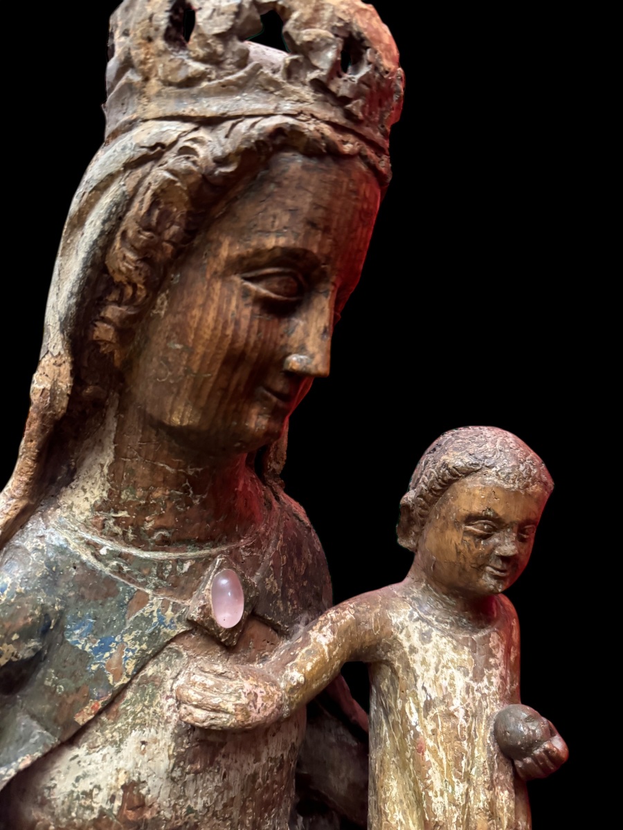 Madone couronnée avec l'Enfant - île de France ca. 1340/1360-photo-8