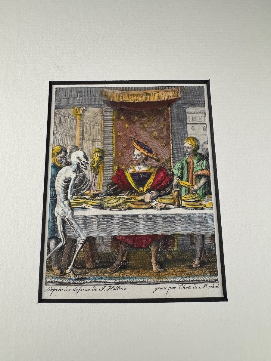 Memento Mori (1780), 9 Engravings Watercolour - By Christian Von Mechel-photo-4