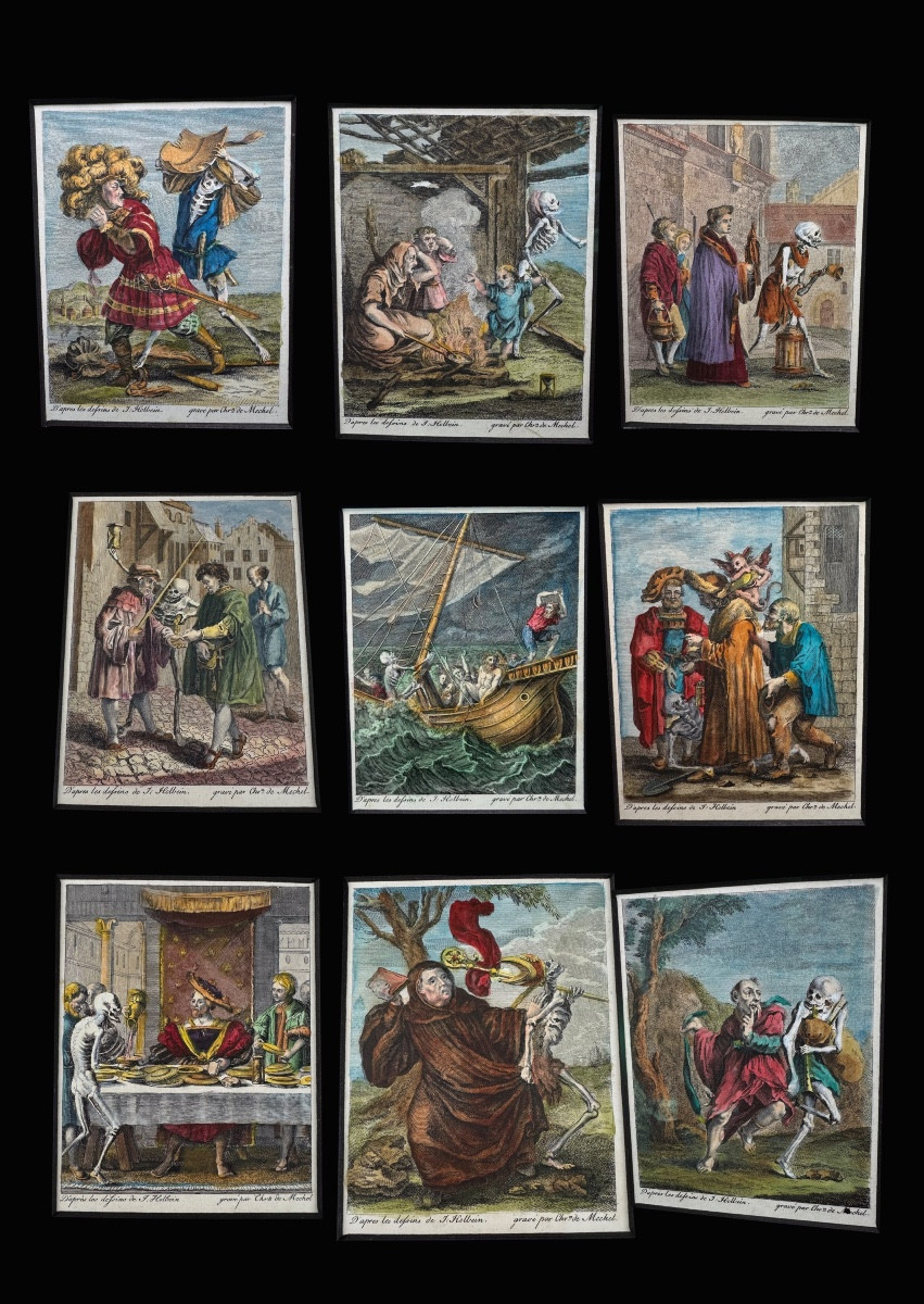 Memento Mori (1780), 9 Engravings Watercolour - By Christian Von Mechel