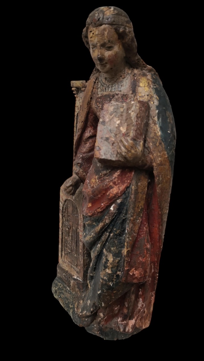Late Gothic Sculpture (early 16th Century) In Walnut - Presumably Flanders-photo-1