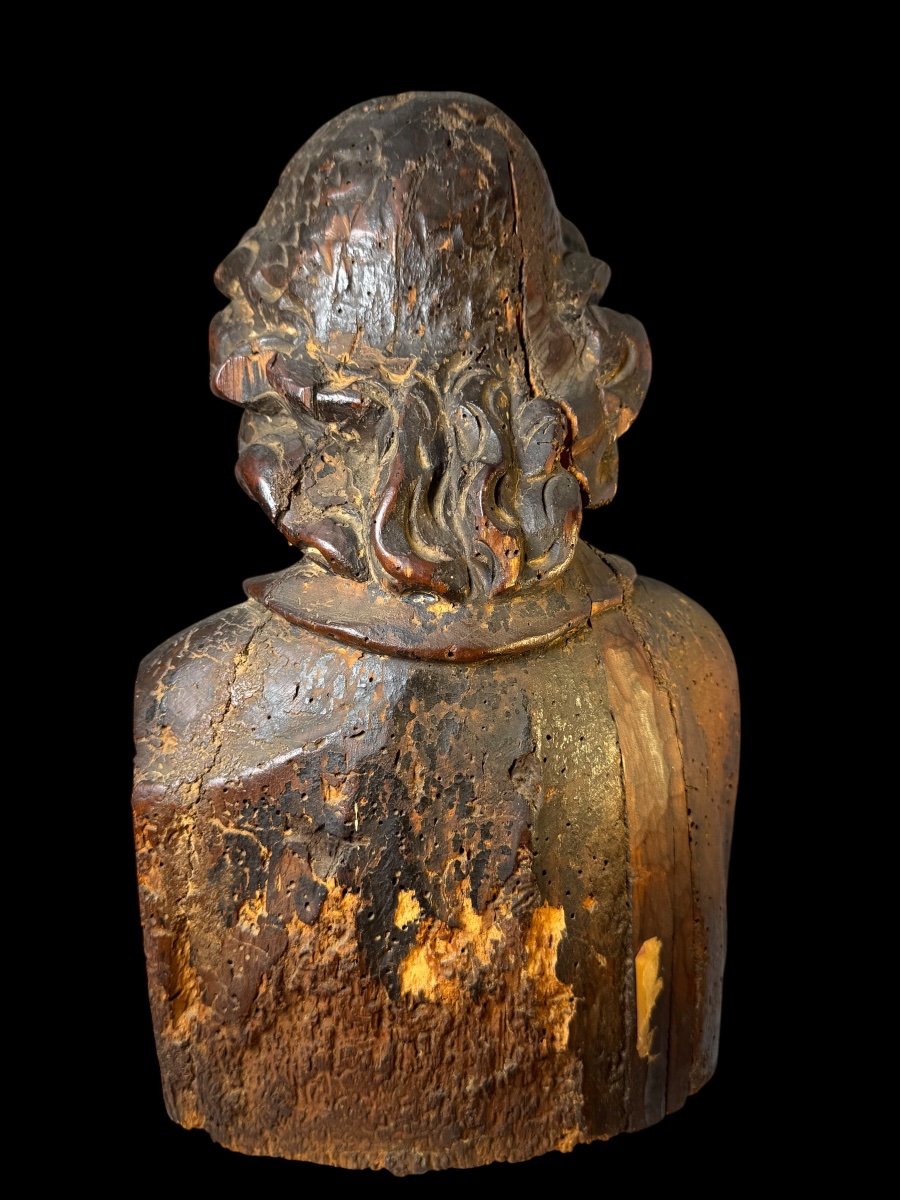 Wooden Bust Of An Apostle. 16th Century, Western Europe. -photo-4