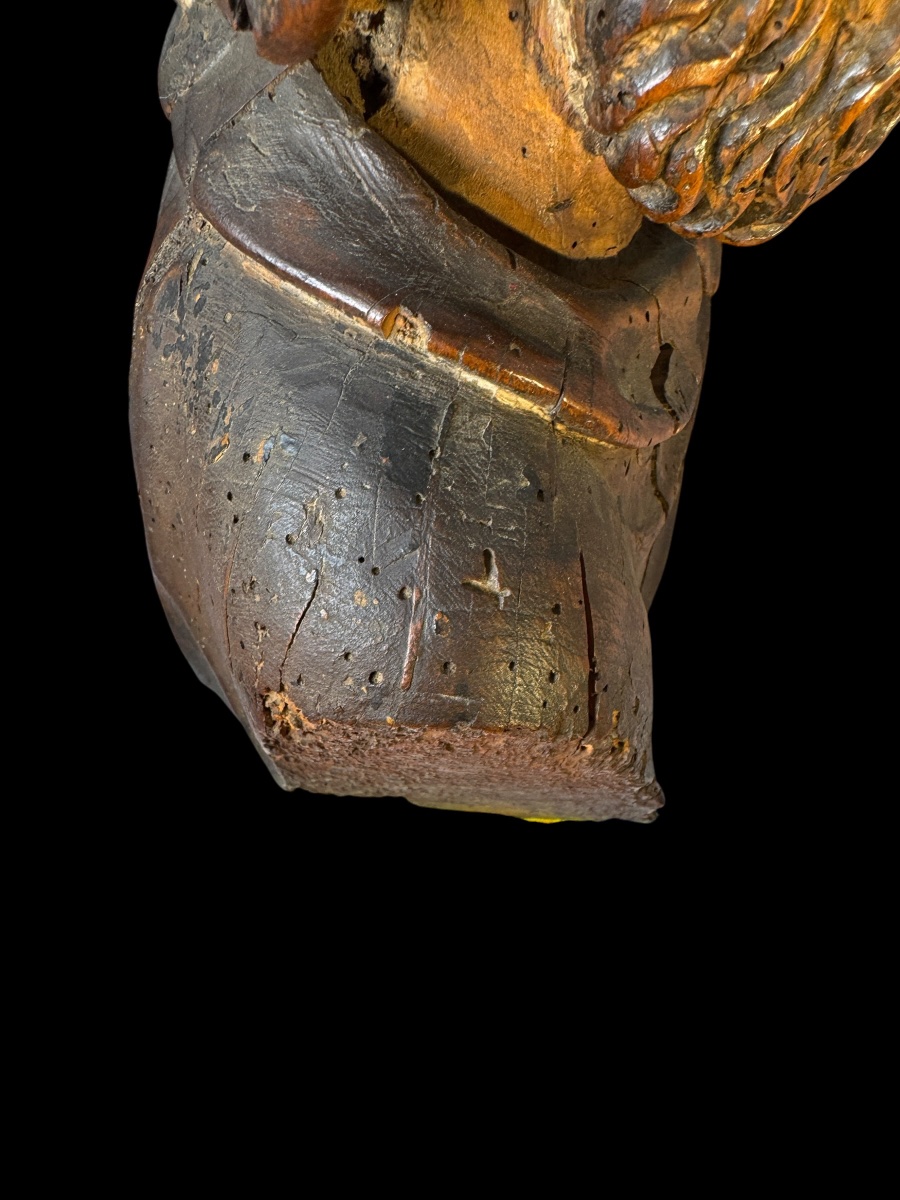 Wooden Bust Of An Apostle. 16th Century, Western Europe. -photo-2
