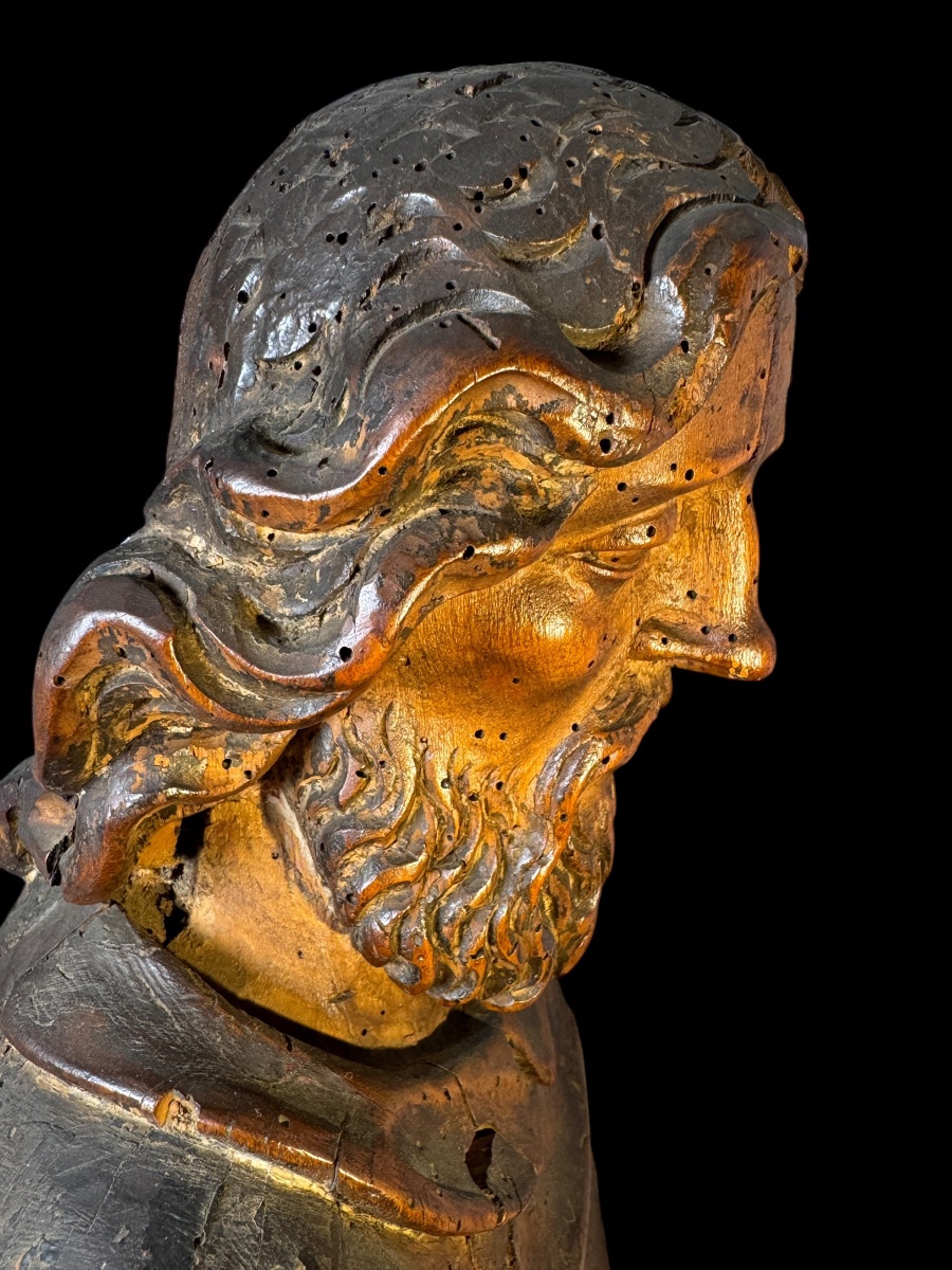 Wooden Bust Of An Apostle. 16th Century, Western Europe. -photo-7