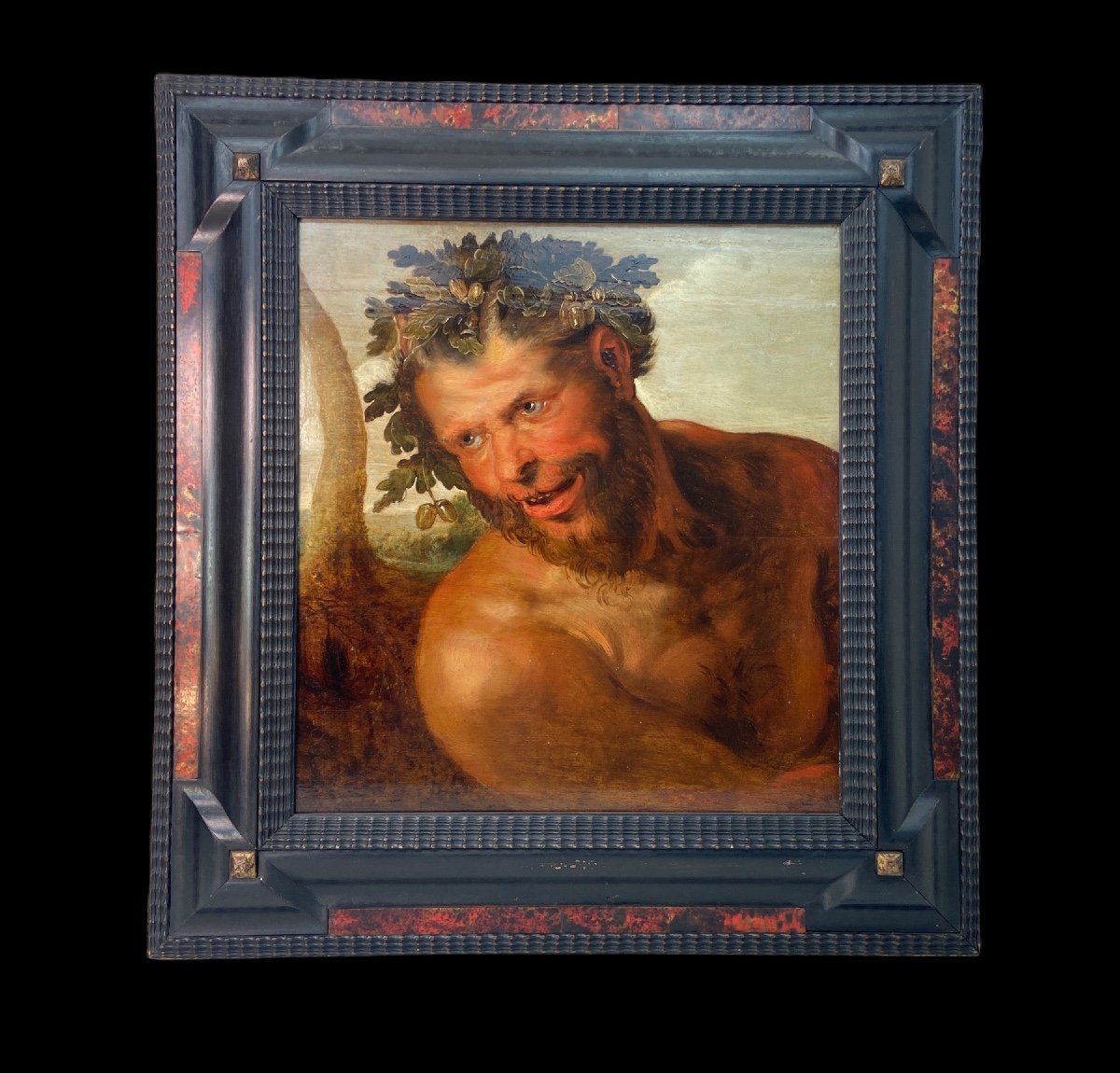 Panneau Avec Une Image De Tmolus - Peint Par Un Disciple De Jacob Jordaens - 18e Siècle