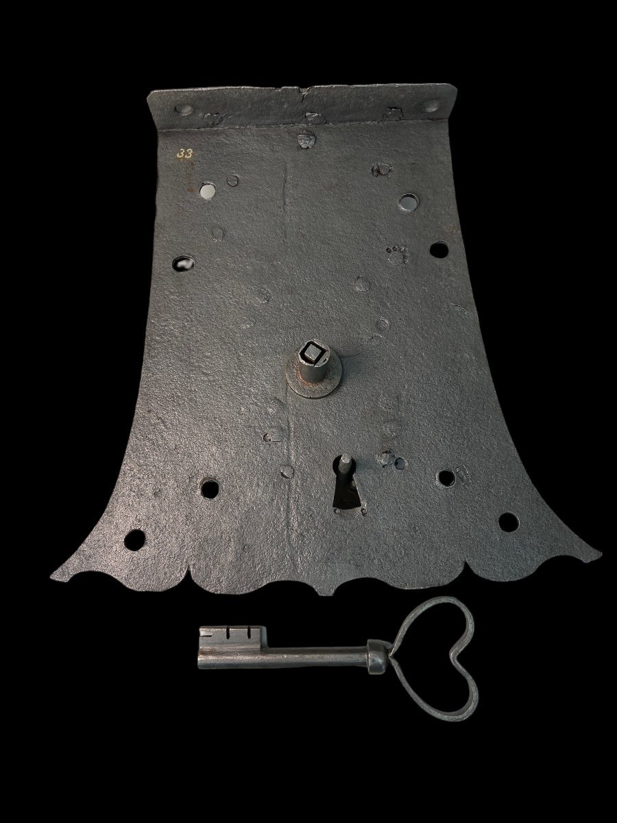 Rim Lock (box Padlock) - Ca. 1750 - 1850 - Germany Or Switzerland-photo-3