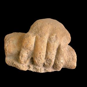 Fragment Of A Roman Statue Of A Hand Holding A Scroll