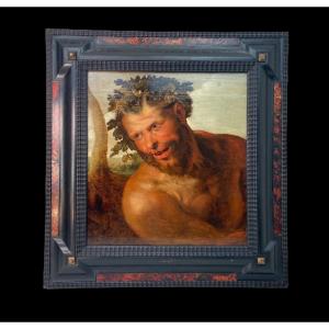 Panel With An Image Of Tmolus - Painted By A Follower Of Jacob Jordaens - 18th Century