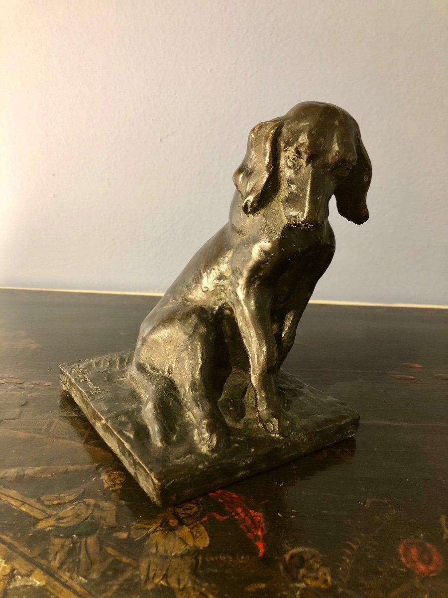 Sculpture En Bronze d'Un Chien Assis.. Collection Patrick Louis Vuitton-photo-2