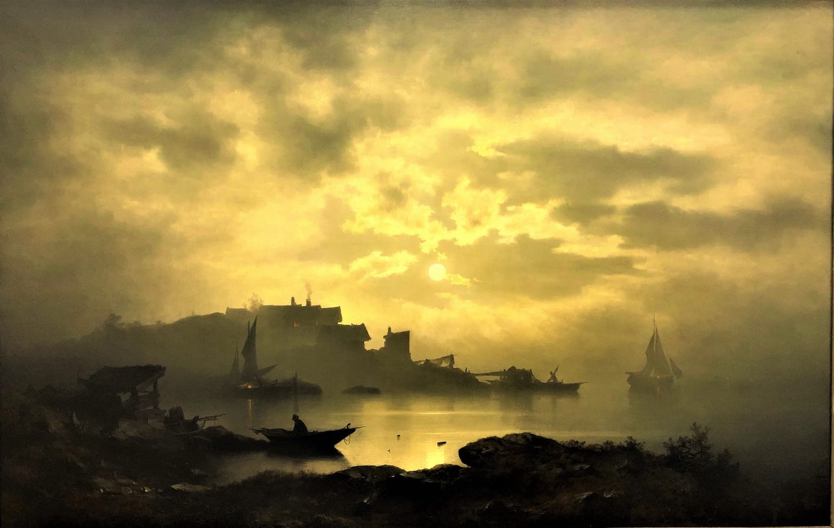 Moonlight Landscape Painting-photo-2