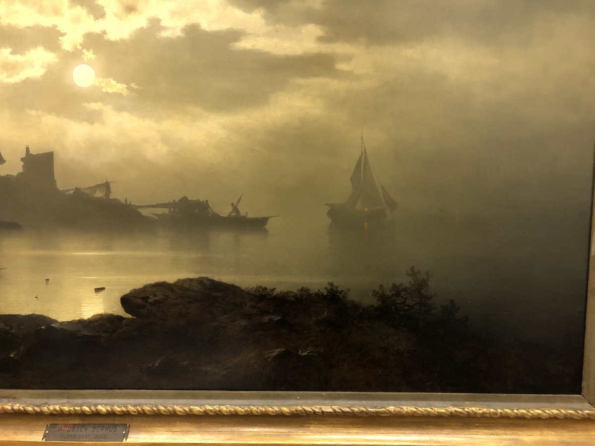 Moonlight Landscape Painting-photo-1