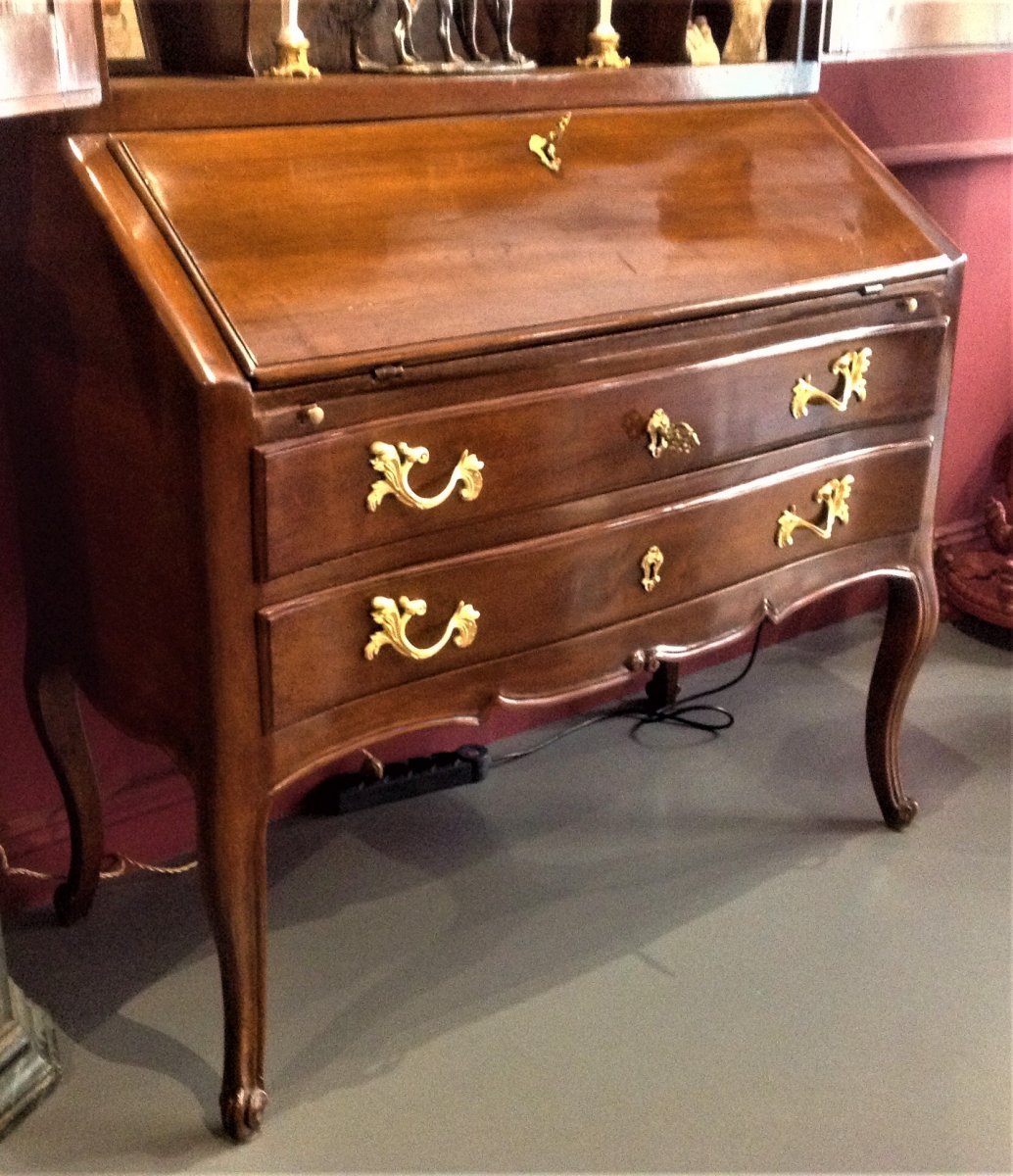 Scriban Secretary In Walnut 18th Century-photo-3