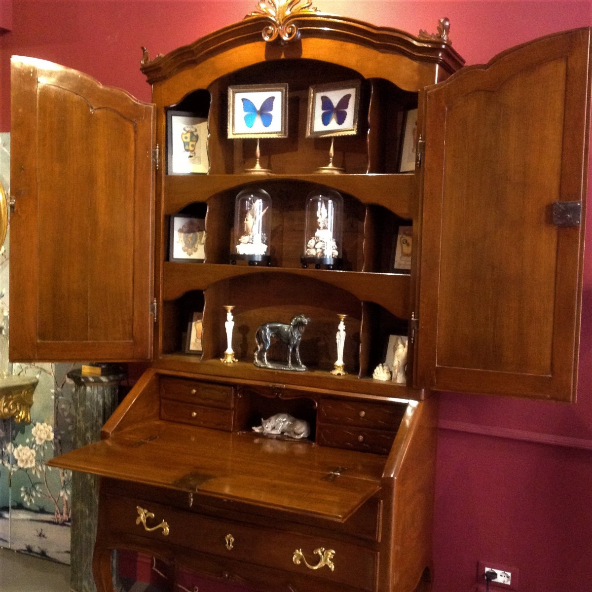 Scriban Secretary In Walnut 18th Century-photo-4