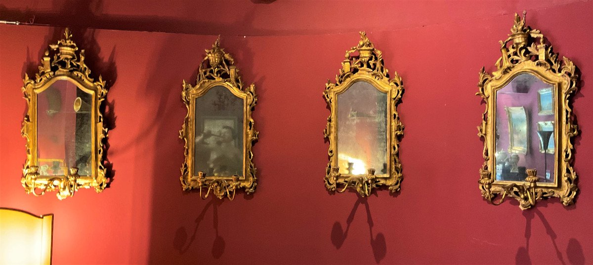 Rare Ensemble De Quatre Miroirs Vénitiens  XVIIIéme siecle
