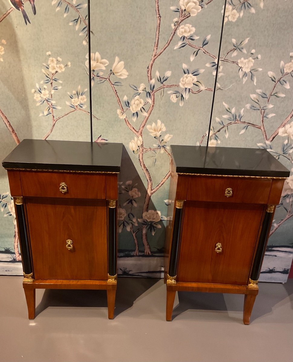 Beautiful Pair Of Empire Bedside Tables-photo-2