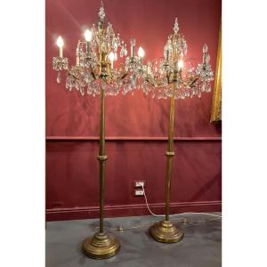 Paire De Grands Chandeliers