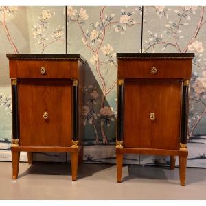 Beautiful Pair Of Empire Bedside Tables