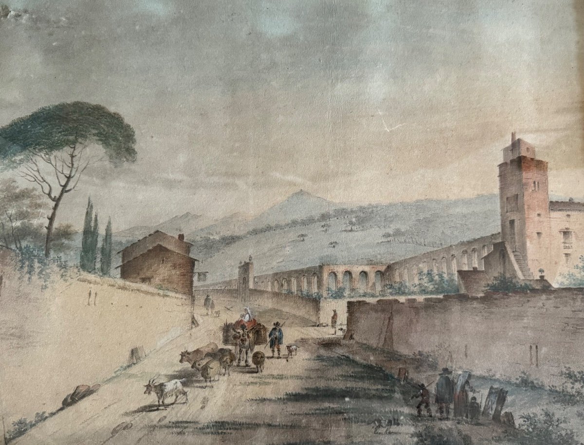 Aquarelle , Village Italien-photo-3
