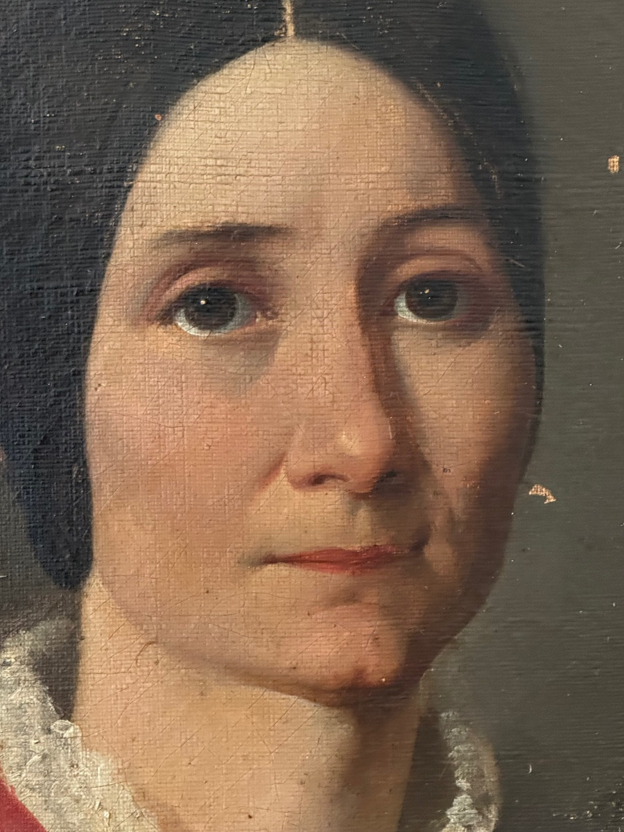 Portrait Of A Woman With A Red Scarf