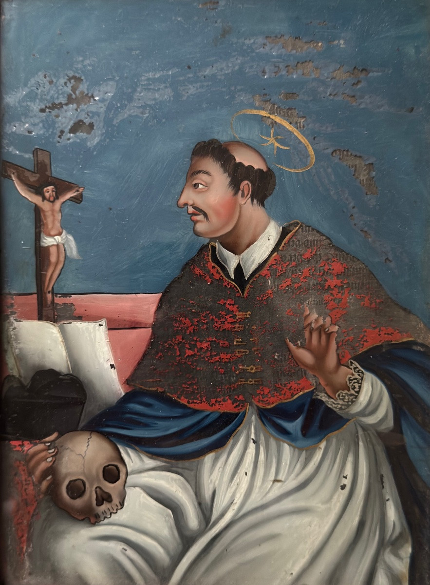 Fixed Under Glass, Portrait Of A Religious Saint -photo-4