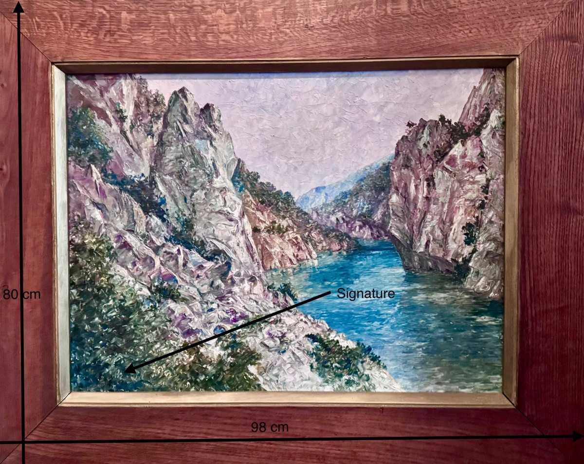 Grand tableau des Gorges du Verdon par François Marius Baron circa 1930-photo-2