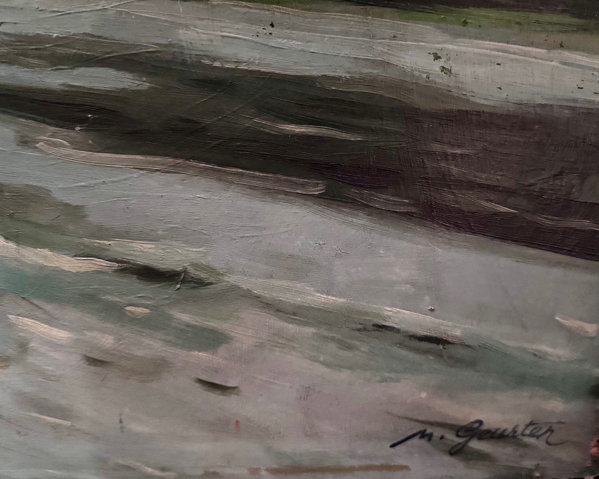 Bord de Loire circa 1930 , signé -photo-2