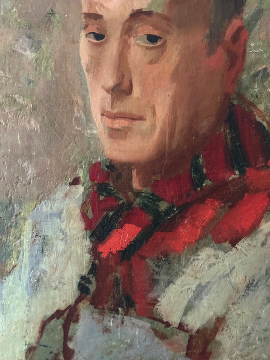 Portrait d’un poète  à l’écharpe rouge , circa année 30-photo-3