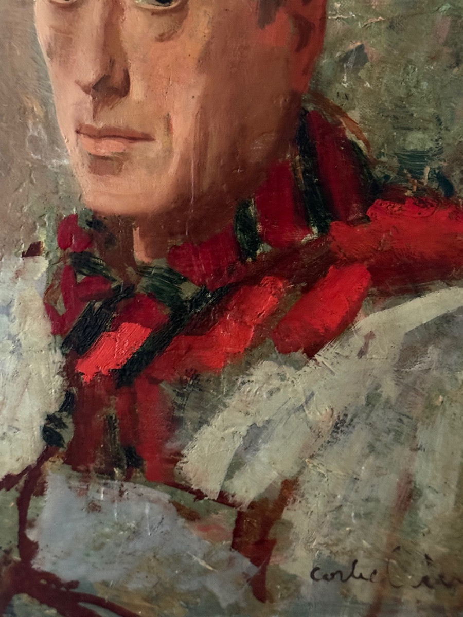 Portrait d’un poète  à l’écharpe rouge , circa année 30-photo-4