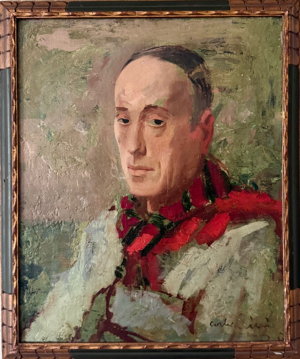 Portrait d’un poète  à l’écharpe rouge , circa année 30