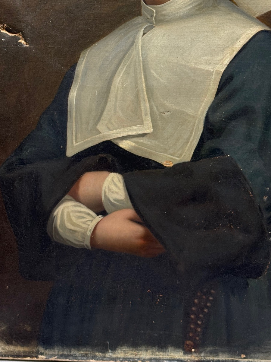 Large Portrait Of A Nun In Cornette-photo-6