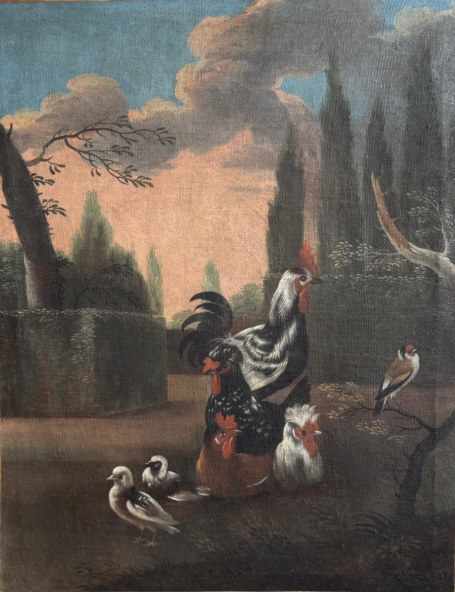 Peinture de boiserie 18ème  , basse-cour.