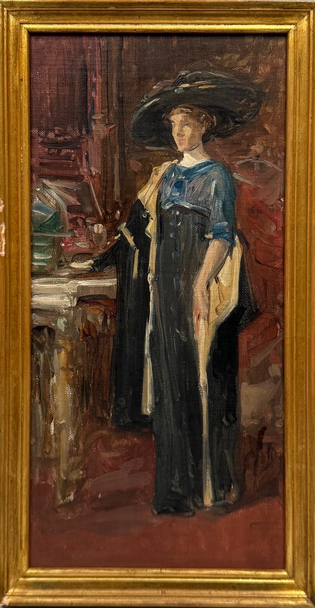 Portrait d’élégante au chapeau circa 1900
