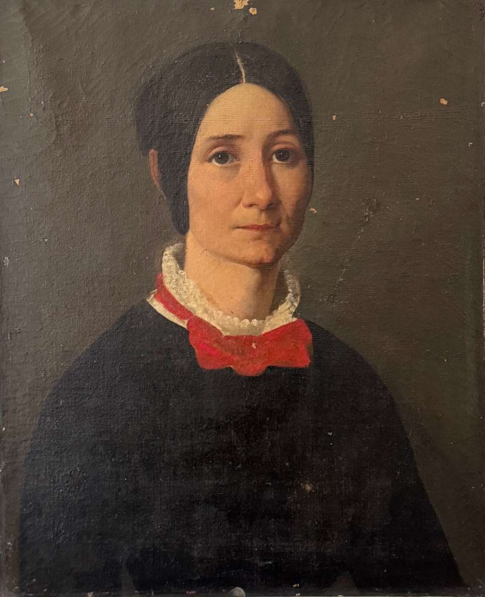 Portrait Of A Woman, Oil On Canvas, Mid-19th Century